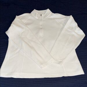 L.L. Bean White Women's 1/4 zip fleece pullover